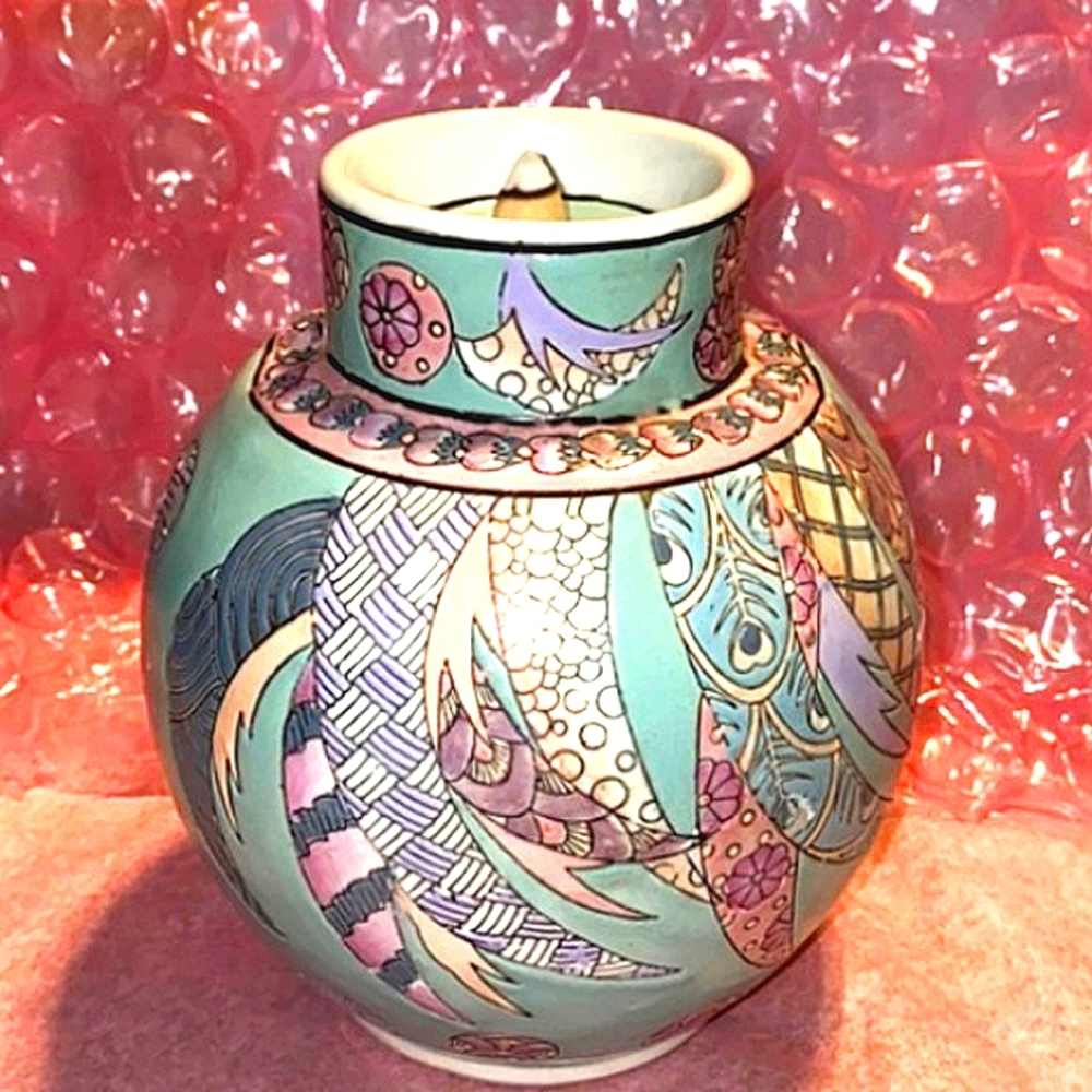 Vintage Dynasty Hand Painted Candle Holder